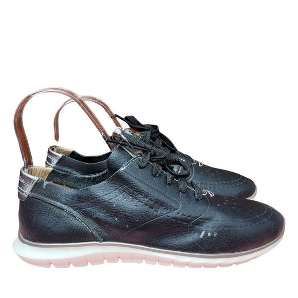 Hush Puppies Women's Tricia Perf Laceup Oxford Black Leather Sz 10 - Picture 2 of 15